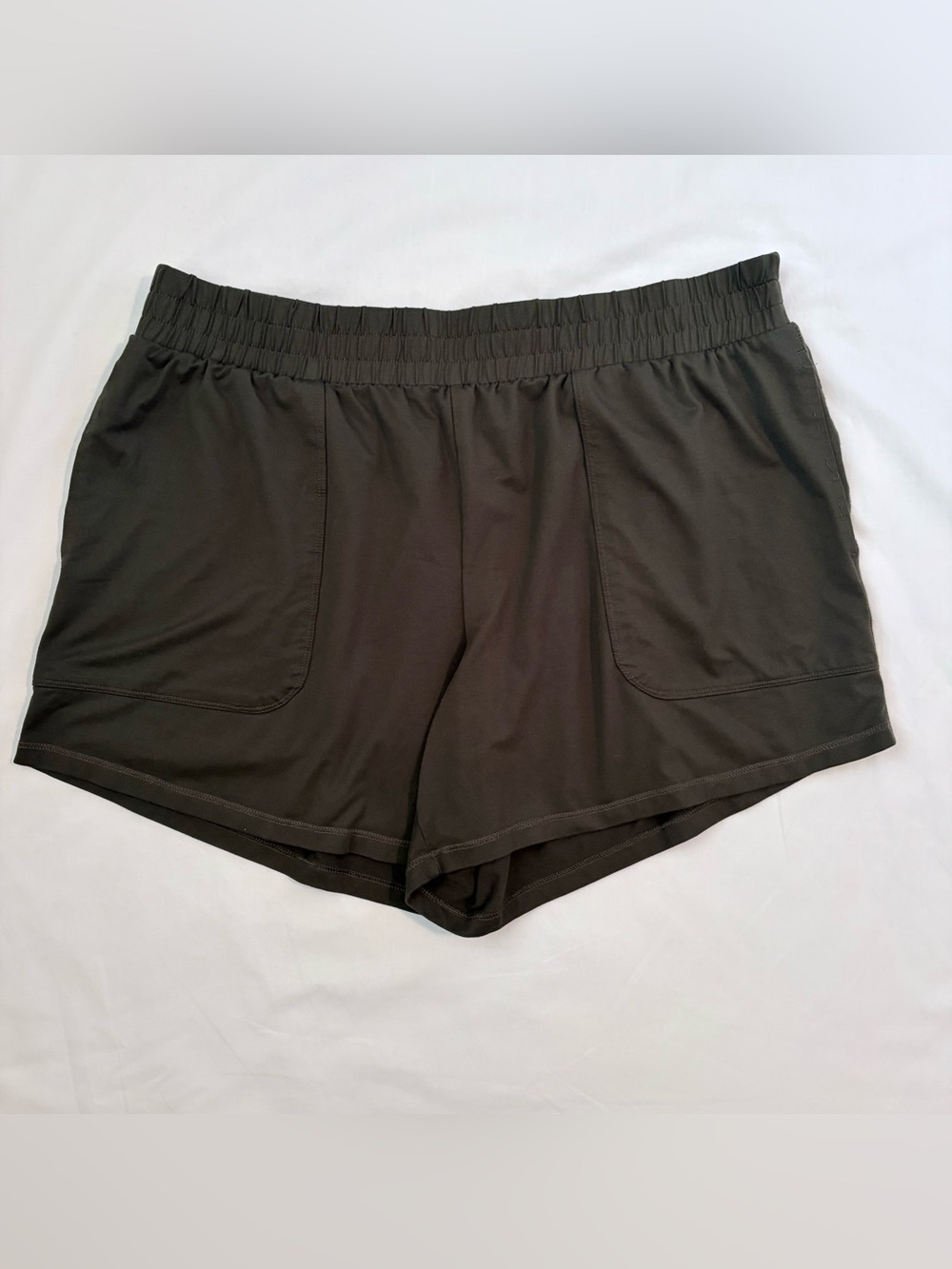 All In Motion Dark Olive Green Woven Run Shorts Size Large